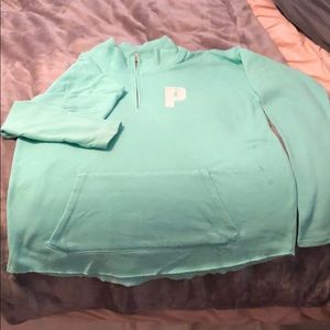 Victoria Secret Pink turquoise half zip